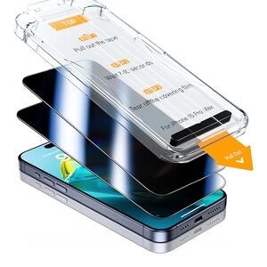 BAZO Compatible for iPhone 15 Pro Max Privacy Screen Protector, 2 Pack